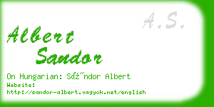 albert sandor business card